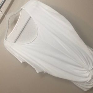 White cotton round neck t shirt